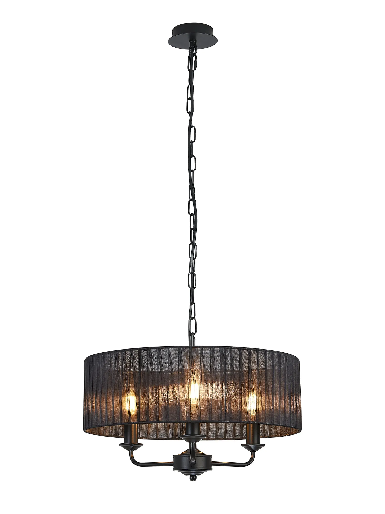 Banyan 45cm 3 Light Pendant Matt Black, Black DK1027  Deco Banyan MB BL